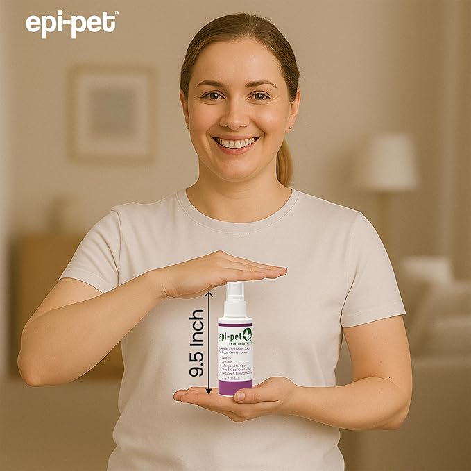 Epi-Pet Veterinary Formulated Dog Hot Spot and Dog Itch Spray, Pet Skin Treatment Spray for Allergies, Deshedding and Redness, Use it as Skin and Coat Conditioner 4 Fl Oz (Pack of 2), Lavender
