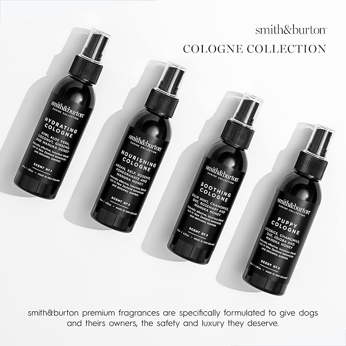smith&burton Nourishing Dog Cologne, Calming Grooming Spray, Gentle Leave-In Coat Care, With Argan, Kelp, Rosehip, Manuka Honey & More, Plant-Based, Scent No. 2, 4.2 fl oz