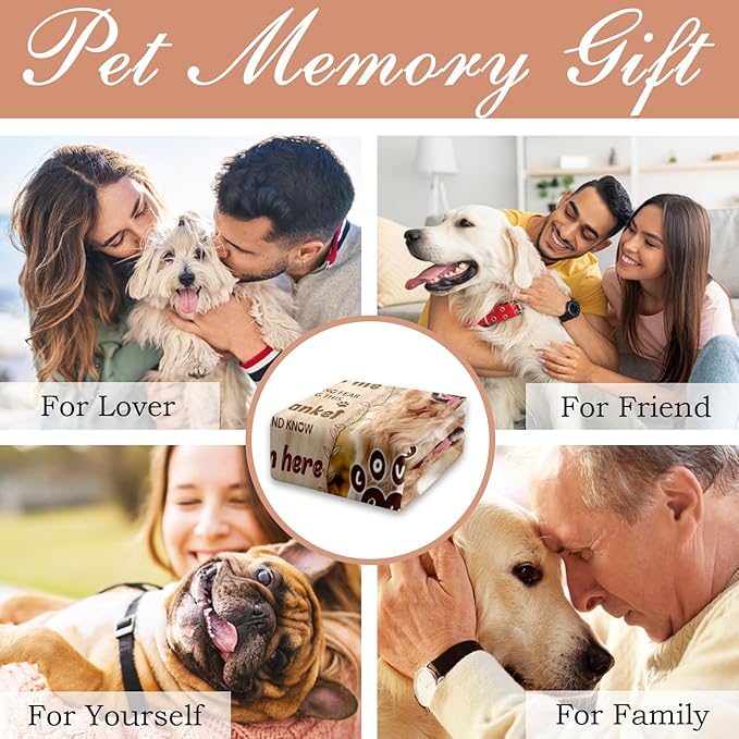 Pet Memorial Blanket Gift - Personalized Dog Memorial Blanket with Photo Name, Pet Sympathy Gifts for Dogs Lovers, Custom Loss of Dog Grief Blankets, Pets Remembrance Bereavement Gifts (1 Photo)