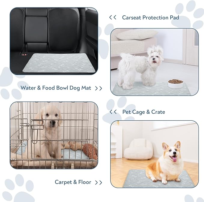 Washable Pee Pads for Dogs, 2 Pack Reusable Puppy Pads, Super Absorbent & Waterproof Training Mats for Potty, Crate, Kennel, Playpen, Bed & Sofa, Anti-Slip Wee Pee Pads for Dogs,18" x 24"
