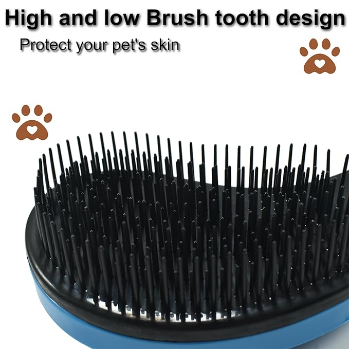 Puppy Brush, Soft Dog Brush for Grooming, Puppy Hair Remover Brush Comb, Grooming Tool for Poodles, Teddy, Yorkies, Maltese, Shih Tzu, Chihuahua, Blue