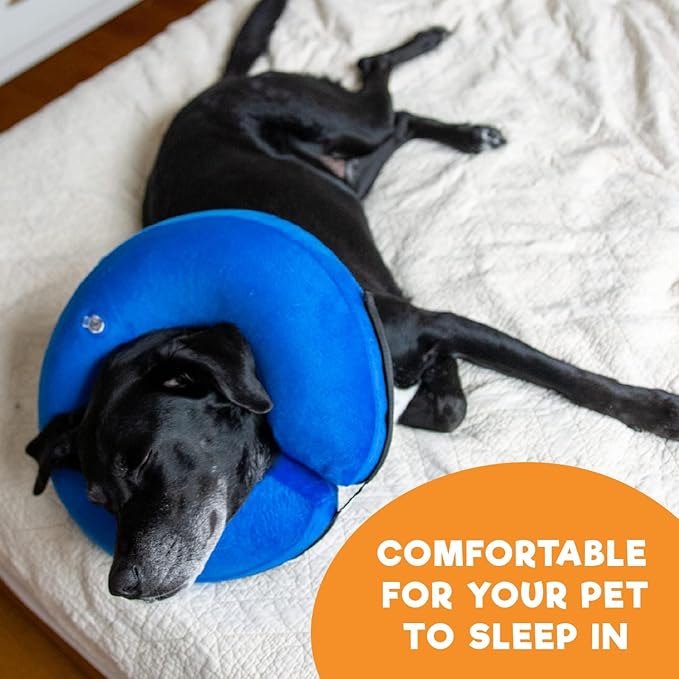 BENCMATE Inflatable Dog Cone Collar Alternative, Soft Dog Cone for Small Medium Large Dogs and Cats, Neck Recovery ECollar Donut Collar After Surgery (Medium+, Police Officer)