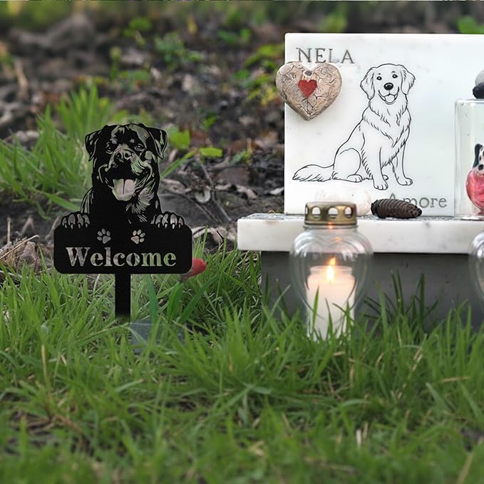 Custom Dog Grave Markers Outdoor, Personalized Pet Grave Marker Stake Dog Memorial, Outdoor Weatherproof Pet Cemetery Sign, Personalized Dog Memorial Gifts for Loss of Dog