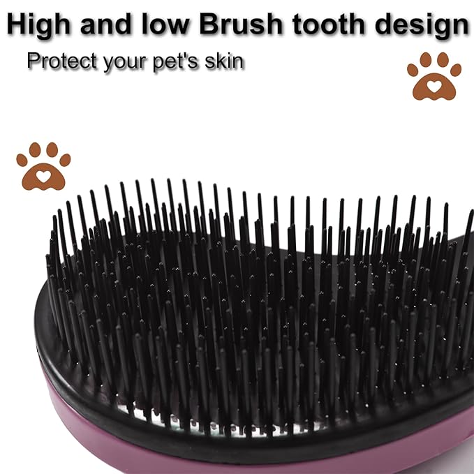Puppy Brush, Soft Dog Brush for Grooming, Puppy Hair Remover Brush Comb, Grooming Tool for Poodles,Teddy, Yorkies, Maltese, Shih Tzu, Chihuahua, Rose Purple