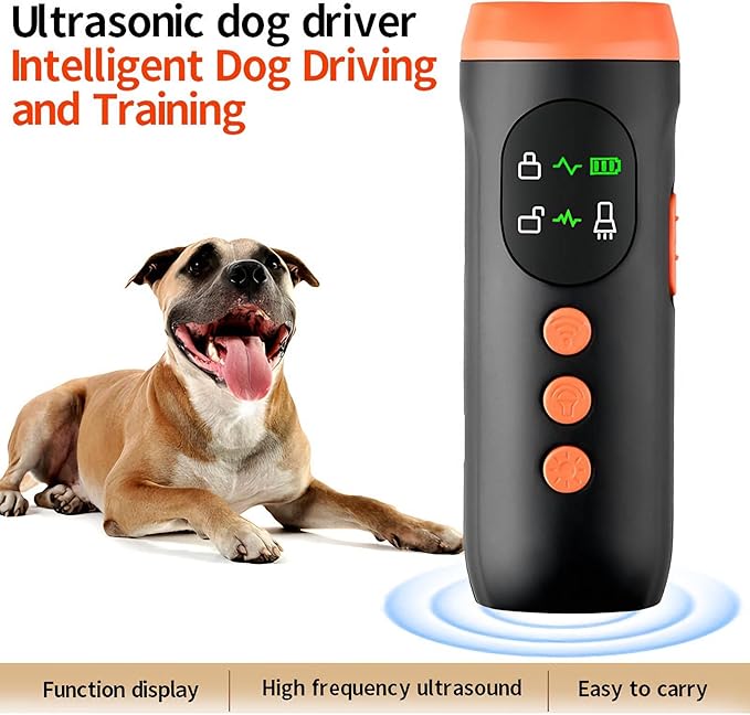 2026 Dog Bark Deterrent,Rechargeable Sonic Dog Repeller,Safe 25KHz Sonic Frequency Transmitter,Anti Bark Device for Dogs,50ft Range Professional Dog Training Tool,LED Indoor/Outdoor Barking Silencer.