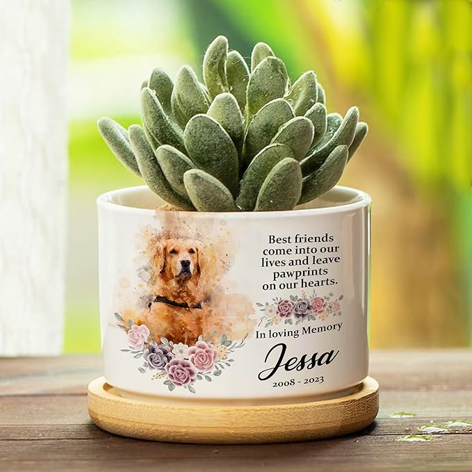 Customized Pet Dog Memorial Plant Pot Pet Remembrance Dog With Heartfelt Sentimental Quote Garden Decor Funeral Keepsake Bereavement Gifts For Loss Of Pet Picture Gift For Someone Lost Pet