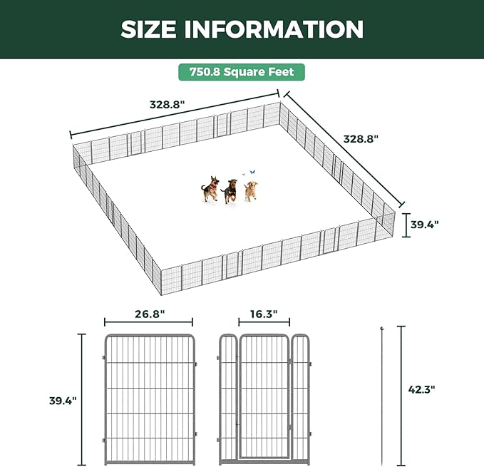 FXW Aster Dog Playpen Designed for Yard, 40inch 48 Panels