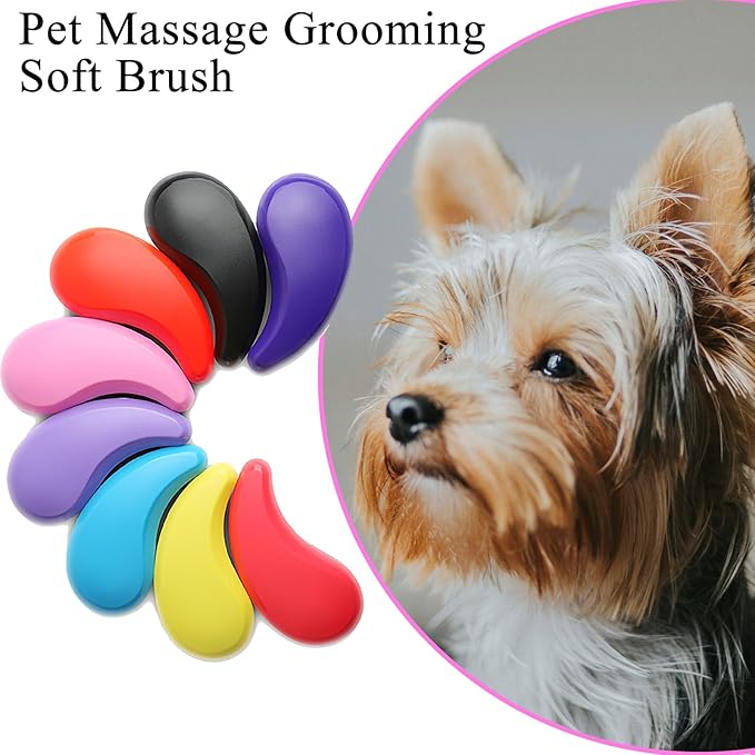 Small Dog Brush, Soft Pet Grooming Brush for Shih Tzus, Yorkies, Maltipoos, Maltese, Puppy Massaging Hair Brush, Cat Brush, for Small Animals Rabbits of All Hair Types (Frosted Pink)