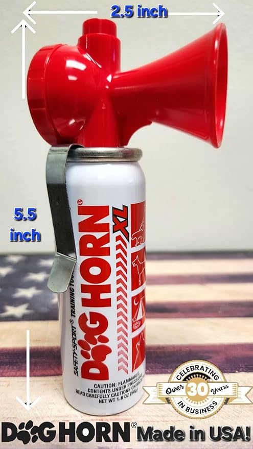 DogHorn XL (3 PK) - Air Horn for Dogs. Stop Aggressive Dogs! Scare Coyotes Bear & Wild Animals! Effective Training Tool & Outdoor Safety Alarm for Hiking Biking Camping Boating & More! (Pack of 3)