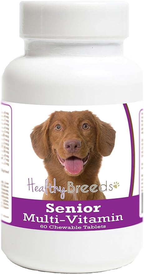 Healthy Breeds Older Dog Vitamins for Nova Scotia Duck Tolling Retriever - OVER 200 BREEDS - Veterinarian Formulated Daily Dietary Chewable Tablet - 60 Chews