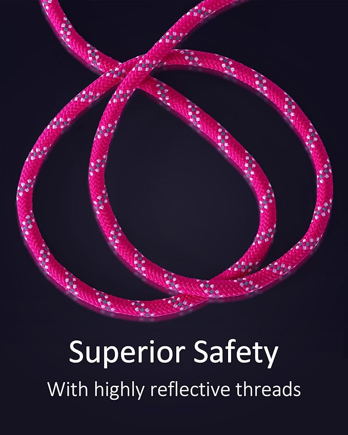 Long Dog Leash for Dog Training 50FT, Heavy Duty Dog Lead for Large Medium Small Dogs Outside Walking, Playing, Camping, or Yard,Hot Pink