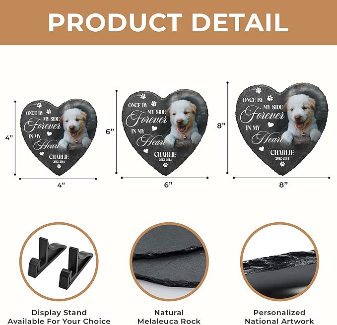 Custom Pet Memorial Stone with Photo | Personalized Plaque for Furry Friend Loss | in Loving Memory Pet Loss Remembrance Gift | Condolence Stone for Dog Lovers