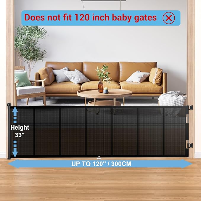 HAMOPY Auto-Lock Retractable Baby Gate Replacement Free-Punch Parts, Original Hardware Set (Including 2 x Latches + 2 x Brackets) Only Fit 55“&71” Auto-Lock Baby Gate(Black)