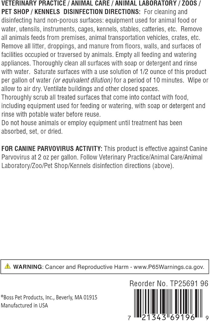 256 Pet Disinfectant Color: Wintergreen 128 fl oz