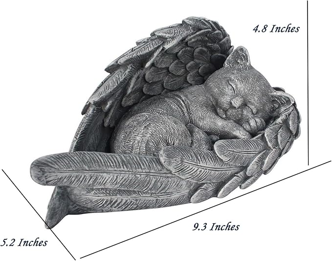 Personalized Angel Wings Dog Memorial Stone,Custom Outdoor Tombstone to Commemorate Our Lost Fur Baby,Dog Memorial Statue Engraved with Pet Name,Pet Dog Headstone Memorial Gift Garden Stone