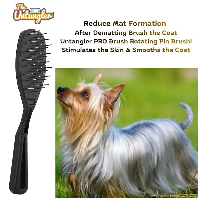 Super-Groom Combs with Smooth Rotating Teeth for Painless Mat Removal (French Rose Pink, 30 Fine-spaced Teeth)