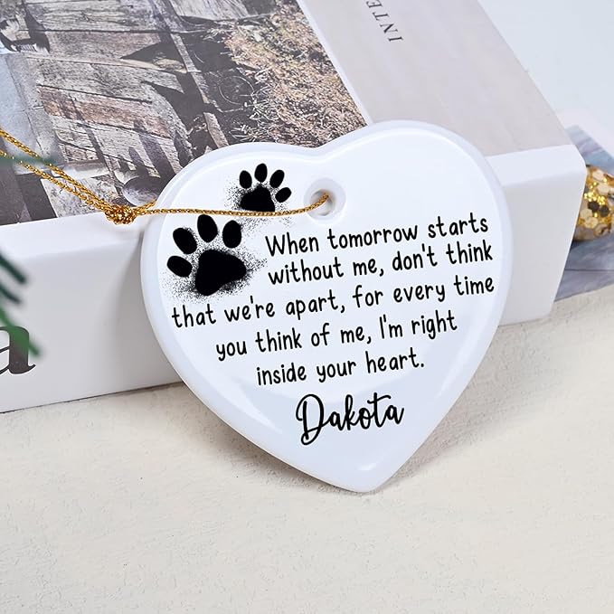 Touber Personalized Pet Keepsake - Ceramic Christmas Ornaments in Memory of Your Beloved Pet