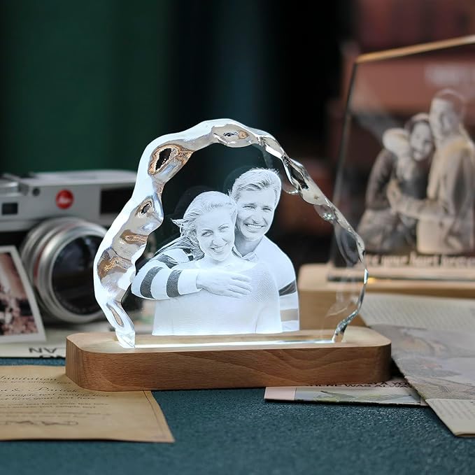 Personalized Dog Memorial Gifts, Custom Pet 3D Crystal Photo,Pet Memorial,3D Engraved Crystal Keepsake Gift, Dogs Or Cats Personalized Photo Frame