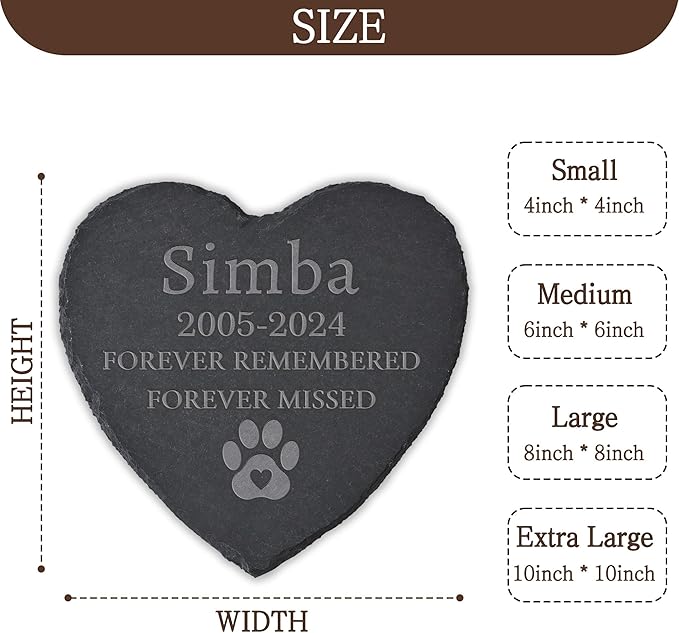 Personalized Pet Memorial Stone, Dog Memorial Gifts for Loss of Dog, Pet Loss Gifts, Pet Memorial, Loss of Dog Sympathy Gift, Dog Remembrance Gift, Pet Bereavement Gifts - Forever Remembered