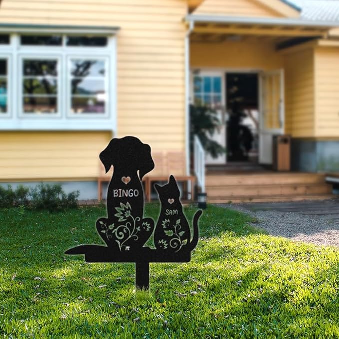 Custom Pet Grave Markers Dog Memorial Plaque, Memorial Yard Garden Outdoor Decor, Waterproof Metal Dog Grave Markers for Loss of Pets, Personalized Sympathy Remembrance Gift