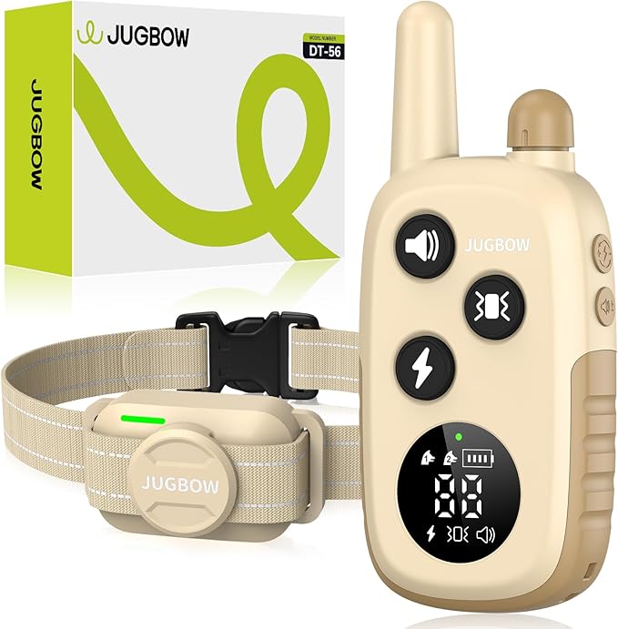 Jugbow Dog Shock Collar - 4200FT Dog Training Collar with Remote for 5-120 lb Large Medium Small Dogs, Rechargeable Waterproof IPX8 E Collars with Beep (1-3) Vibration(1-3) Safe Static(0-99)