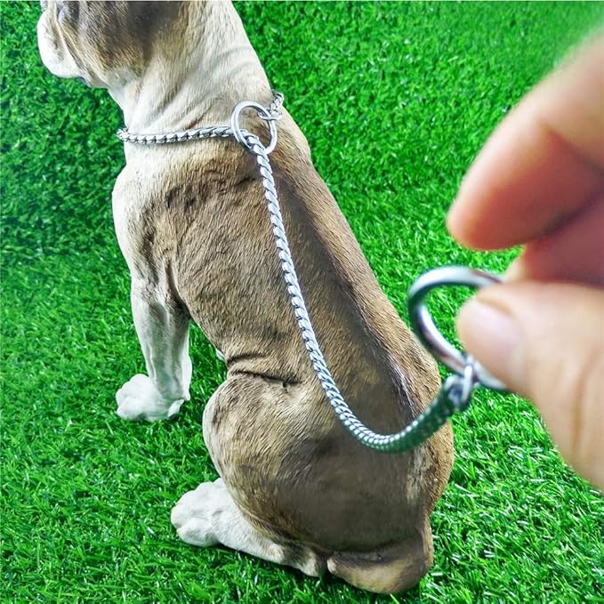 Dog P Snake Chain Chrome Plated Metal Dog Training Choke/Collar-Fully Guaranteed Against Rust Tarnish or Breakage-Recommended for Professional Training (Golden, 5mm * 26")