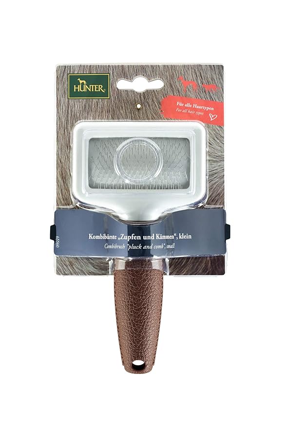 HUNTER Combination Brush Spa Slicker & Comb Dog Brush (Small (6.7 inch)