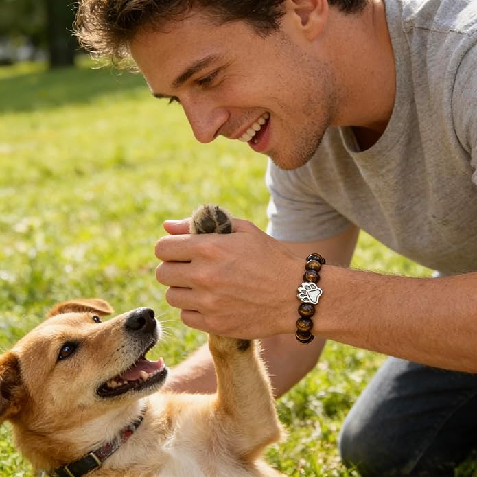 LINGYUAN Pet Memorial Gifts for Dogs Cats, Pet Memorial Bracelet, Remembrance Pet Loss Sympathy Gift for Cat Dog Lovers, Bereavement Gifts for Loss of Pet