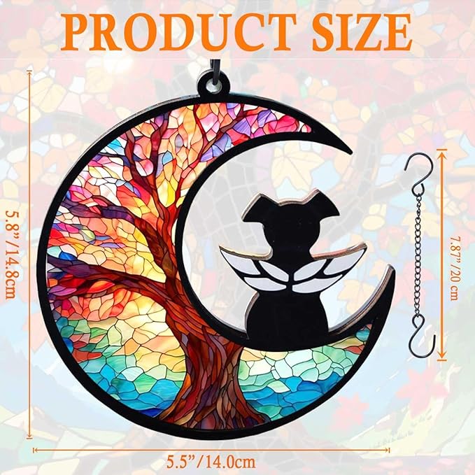 Dog Memorial Suncatcher, Loss of Dog Sympathy Gift for Pet Lovers, Cats Remembrance Ornament, Pet Memorial Gifts, Life Tree 2