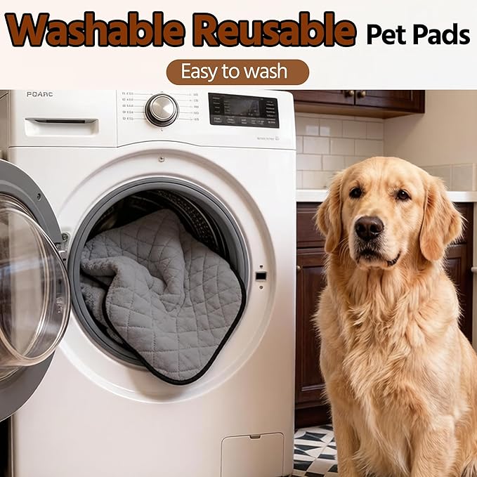 Washable Pee Pads for Dogs,Waterproof Dog Training Pads,Playpen Mat,Non-Slip Potty Pads,Super Absorbent Whelping Pads,Puppy Pad with Rounded Corn,Potty Pads (24x36(2 Pack))