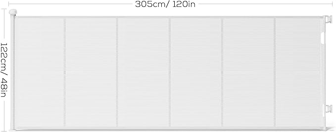Retractable Baby Gate for Stairs, 42" Tall X 120" Wide Mesh Dog Gate Indoor, Child Gate for Doorways, Hallways, Deck, Indoor Outdoor Pet Baby Safety Essentials for Home, White