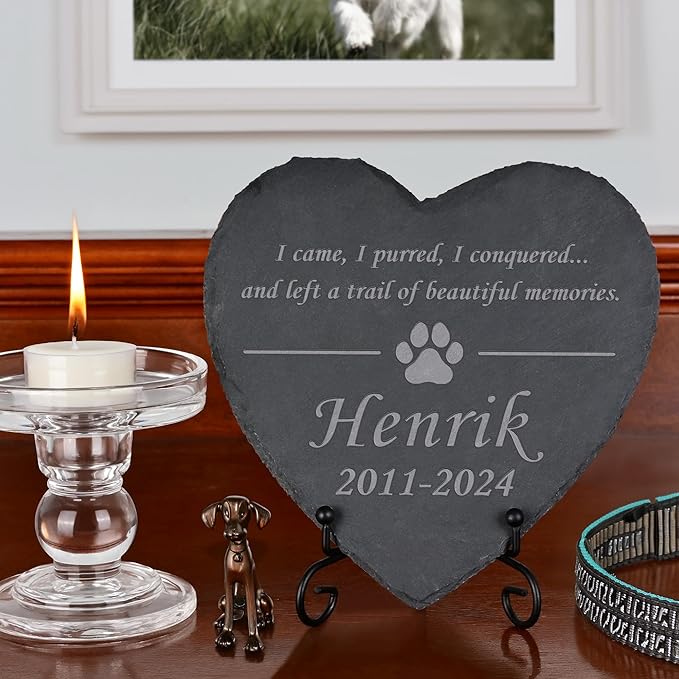 Pet Memorial Gifts, Pet Memorial Stone, Dog Memorial Stone, Dog Memorial Gifts for Loss of Dog, Cat Memorial Gifts, Pet Loss Gifts, Loss of Dog Sympathy Gift, In Memory of Pet - Beautiful Memories