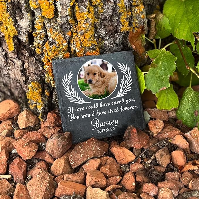 ubjva Dog Memorial Stone Dog Memorial Gifts for Loss of Dog Pet Garden Stone for Indoor Outdoor Lawn Backyard Cemetery Decorations - Style6(Color Printing)