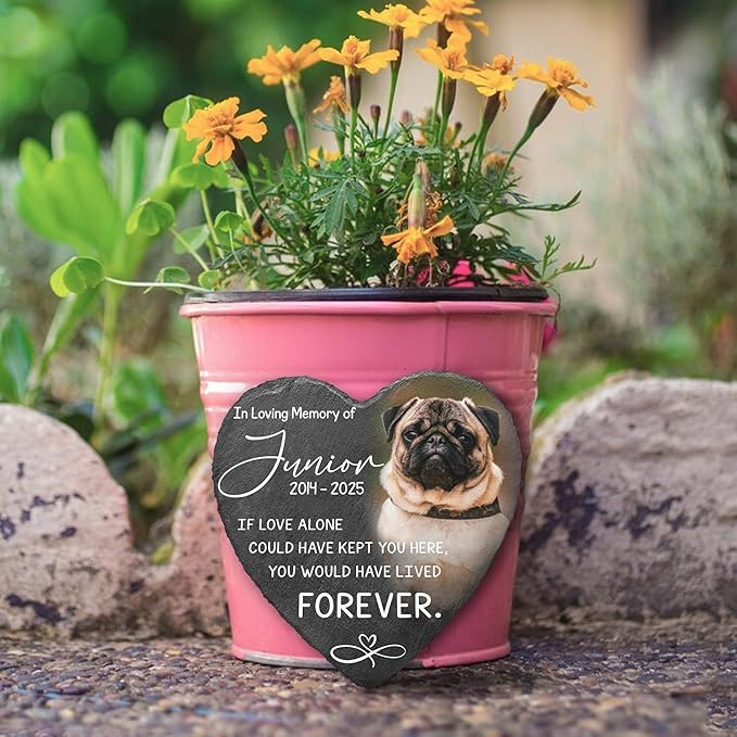 Personalized Dog Memorial Stone for Dog Memories | Beloved Pet Memorial Stones for Dogs Personalized Gifts Pets | Pet Memorials for Dogs with Photo | Custom Plaque Stone for Furry Friend Loss