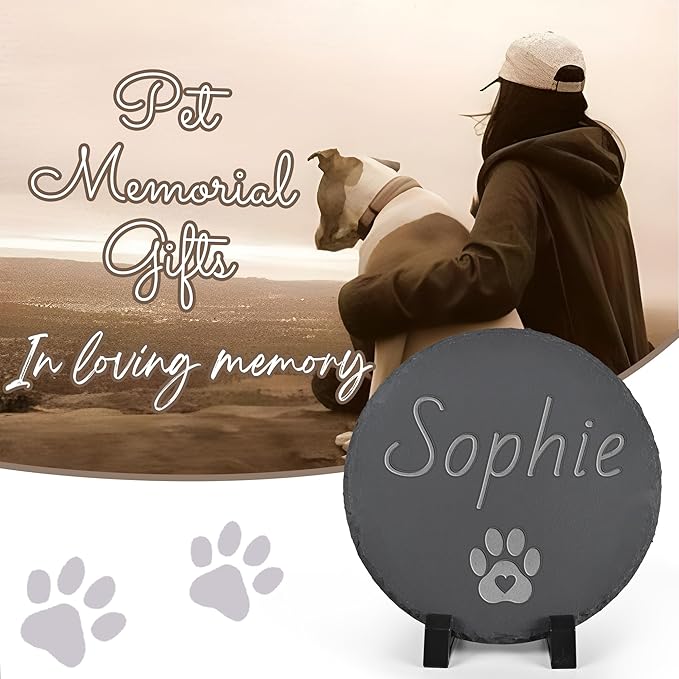 Pet Memorial Gift, Pet Memorial Stone, Sympathy Gift, Personalized Pet Memorial, Memorial Gift, Dog Memorial, Cat Memorial, Memorial Stone - Pet Paw Print