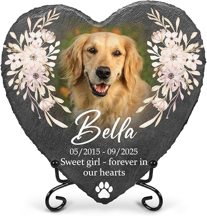 Dog Stone Memorial for Dogs Personalized Pet Memorial Plaque | Thoughtful Pet Loss Gifts Dog Personalized Condolence Gifts for Dogs | Customized Sympathy Stones and Plaque for Pets Lovers