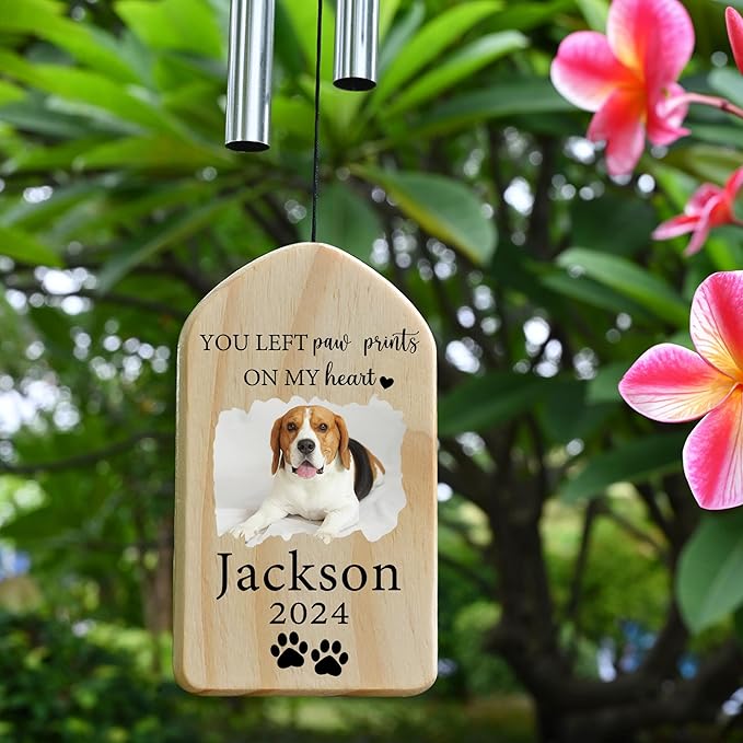 Dog Memorial Gifts for Loss of Dog, Pet Memorial Wind Chime, Pet Memorial Gifts, Pet Loss Gifts, Loss of Dog Sympathy Gift, Dog Remembrance Gift, in Memory of Dog Cat - Left Paw Prints