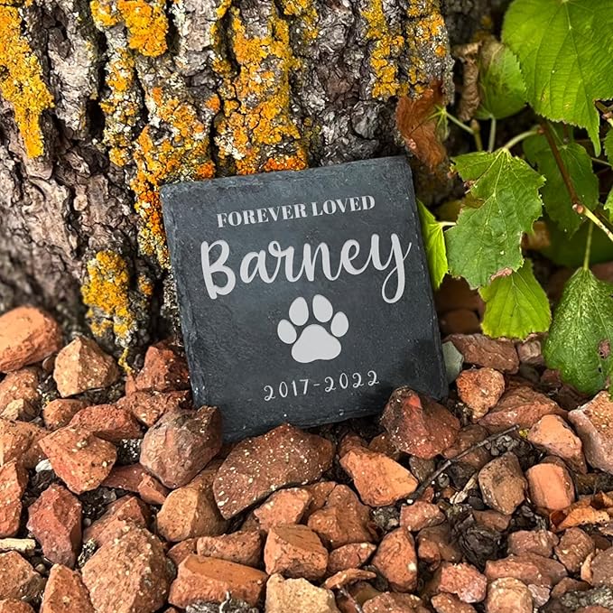 ubjva Dog Memorial Stone Dog Memorial Gifts for Loss of Dog Pet Garden Stone for Indoor Outdoor Lawn Backyard Cemetery Decorations - Style9(Laser Engraving)