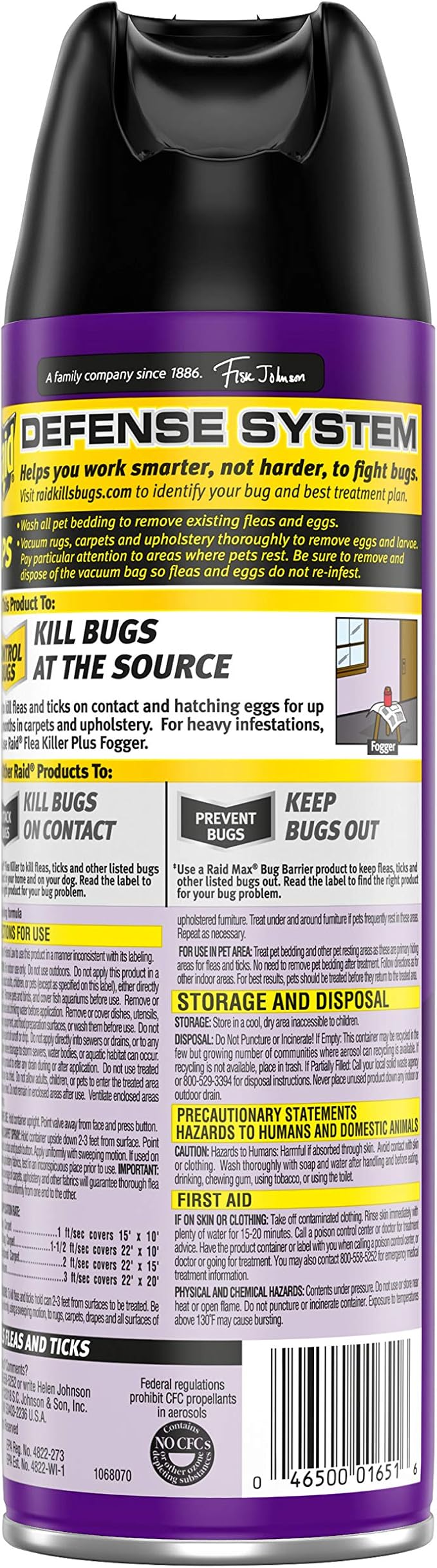 Raid Flea Killer, Kills Fleas, Crickets, Roaches, Silverfish and Ticks, Use in your Home or on your Dog, 16 oz