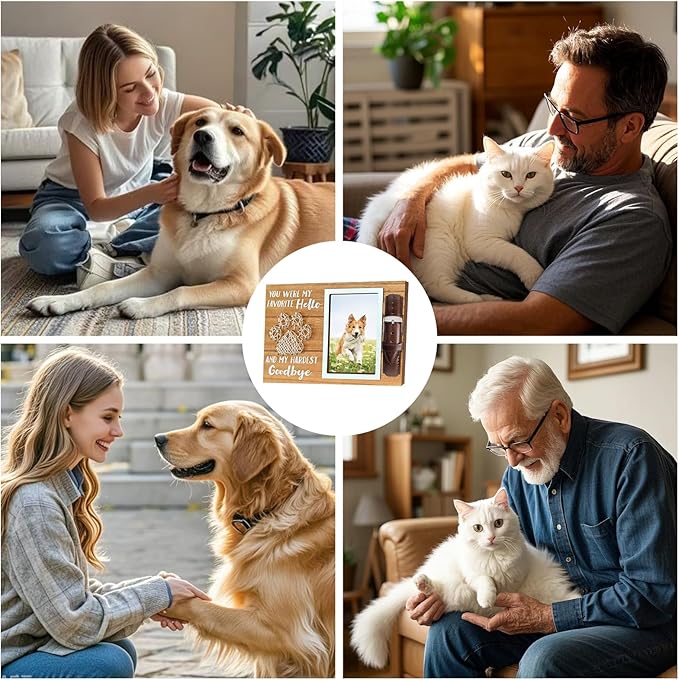 Dog Memorial Gifts, Pet Loss, Pet Sympathy Gifts for Loss of Dog, Pet Memorial Collar Frame, Thoughtful Dogs and Cats Remembrance, Bereavement Gifts