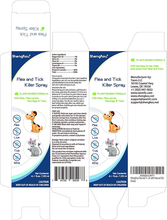 Flea and Tick Spray for Pets and Home - Plant-Based Essential Oil Formula - Natural and Effective Treatment for Ticks, Fleas and Insects - Indoor and Outdoor Use - Charity Donation Included