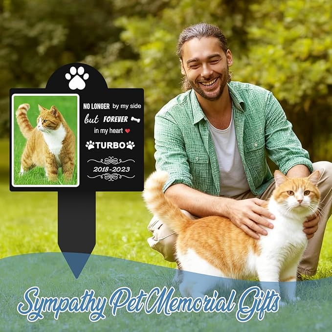 Personalized Dog Memorial Plaque – Custom Acrylic Pet Grave Marker for Outdoor Cemetery, Garden or Yard – Weatherproof Pet Loss Memorial Gift with UV Print (01)