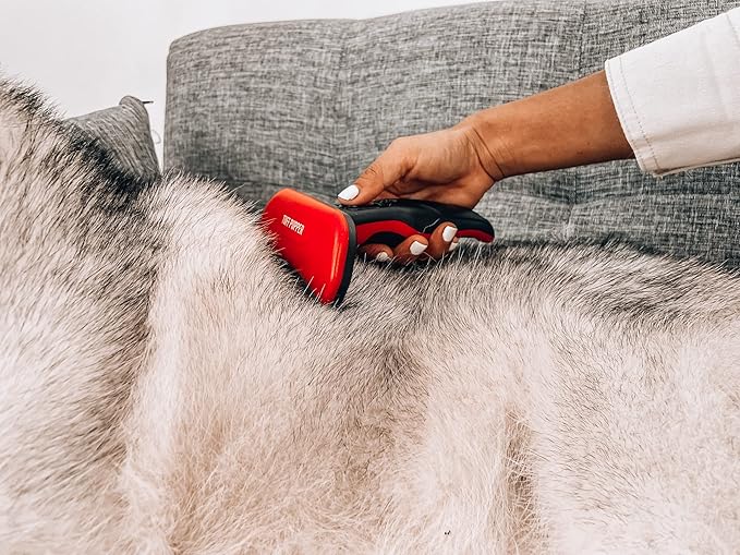 Tuff Pupper Self Cleaning Slicker Brush For Dogs & Cats | One Button Auto Clean | Ultimate Pet Brush for Removing Loose Fur | Reduces Shedding by up to 95% | Deshedding Tool for Poodles & Curly Hair