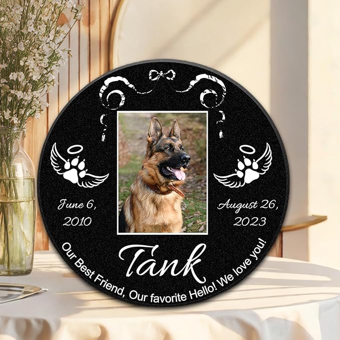 ADFSTONE Cat Memorial Stones, Pet Headstone for Loss Gifts, Animal Grave Markers - Sympathetic Dog Gift, Granite Pet Burial Markers, Personalized Pet Gravestone, Garden Stones for Bereavement