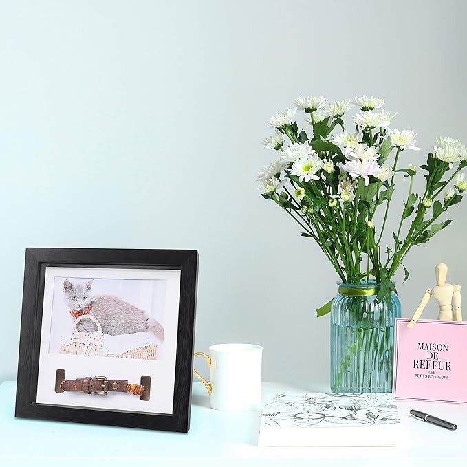 KCRasan Pet Picture Frame Memorial - Dog Memorial Sentiment Frame for Loss of Dog Gifts - Pet Collar Frame Remembrance Sympathy Cat Tribute Keepsake