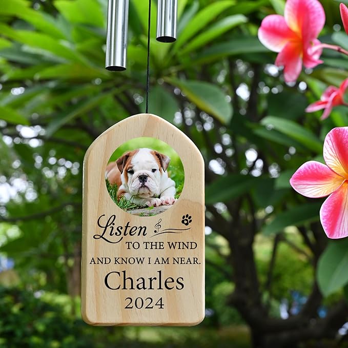 Dog Memorial Gifts for Loss of Dog, Pet Memorial Wind Chime, Pet Memorial Gifts, Pet Loss Gifts, Loss of Dog Sympathy Gift, Dog Remembrance Gift, in Memory of Dog Cat - I Am Near
