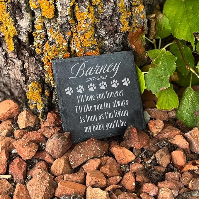 ubjva Dog Memorial Stone Dog Memorial Gifts for Loss of Dog Pet Garden Stone for Indoor Outdoor Lawn Backyard Cemetery Decorations - Style8(Laser Engraving)