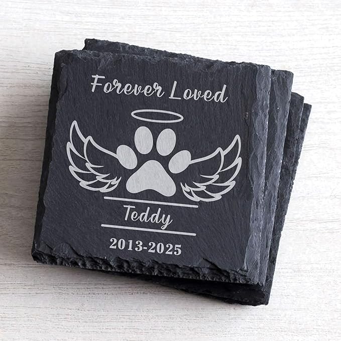 Personalized Dog Memorial Gifts for Loss of Pet Dog Memorial Stone Gifts Engraved Pet Memorial Gift for Loss of Loved One Dogs Sympathy Bereavement Gift Pet Grave Markers (Design 1)
