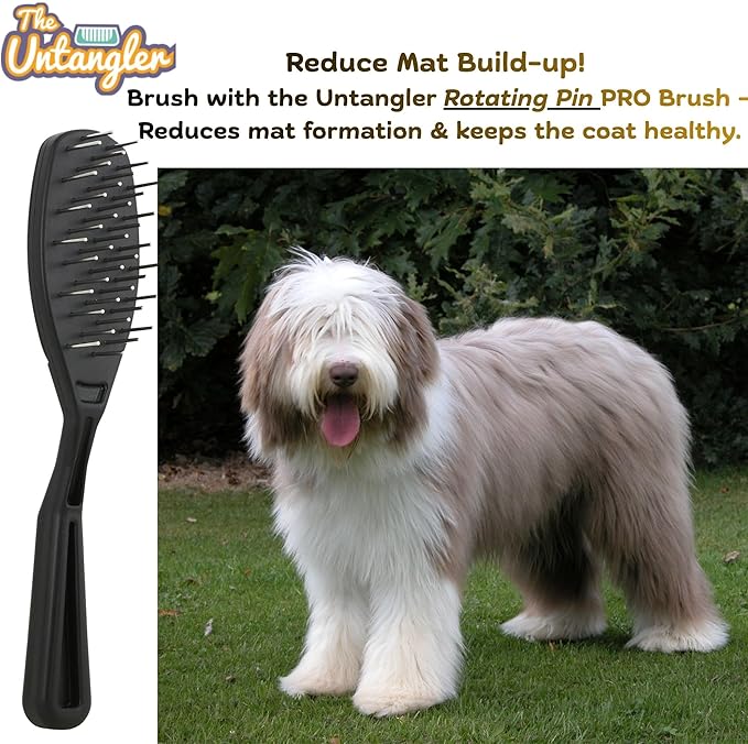 Undercoat Mini-Rakes for Effective Dematting and Grooming Dogs and Cats has V-Shape Head and Double Row, Stainless-Steel Rotating Teeth (Shedding Mini-Rake)