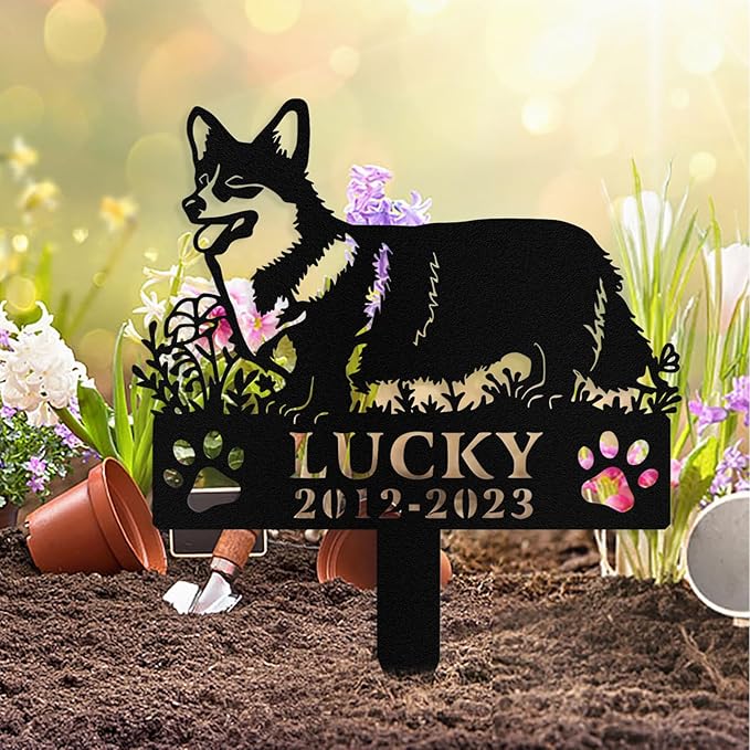 Custom Dog Grave Markers Outdoor, Personalized Pet Grave Marker Stake Dog Memorial, Outdoor Weatherproof Pet Cemetery Sign, Personalized Dog Memorial Gifts for Loss of Dog